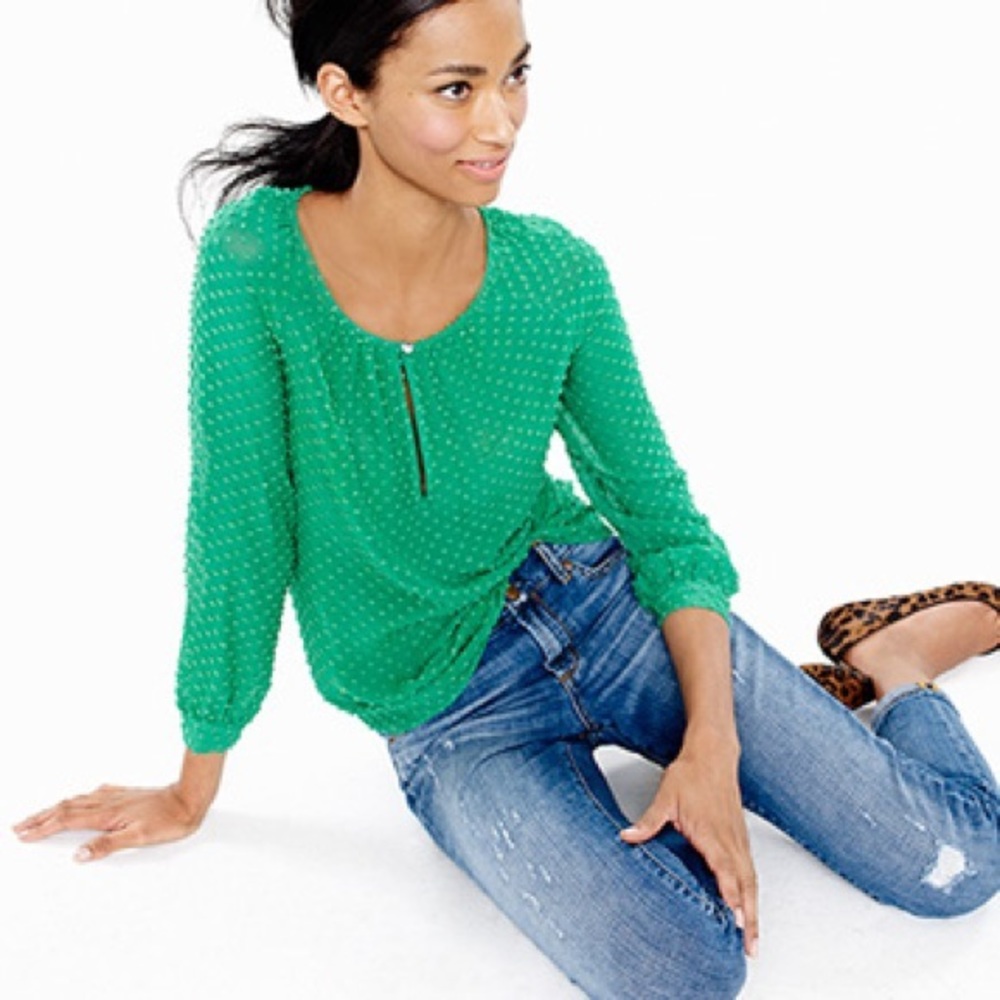 J Crew Dot Blouse